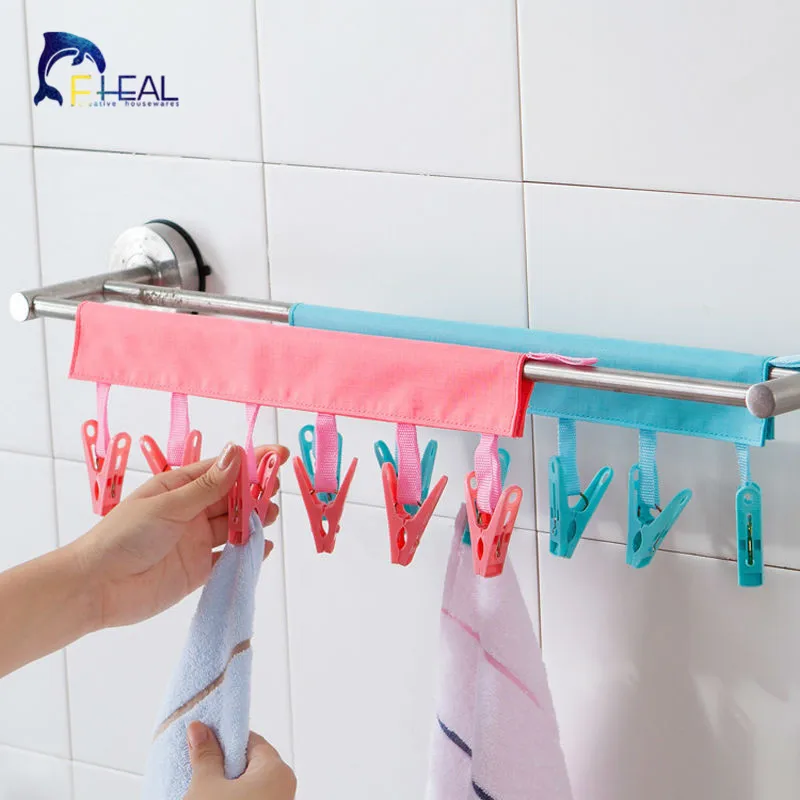 FHEAL Portable Socks Drying Cloth Hanger Rack Clothespin Business