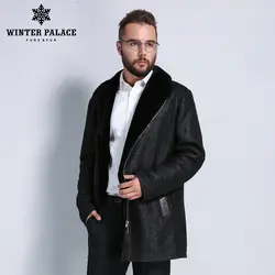 2017 г. модные меховые пальто мужские зимние тепло Дубленки мужские короткий отрезок на молнии мужские пальто с мехом
