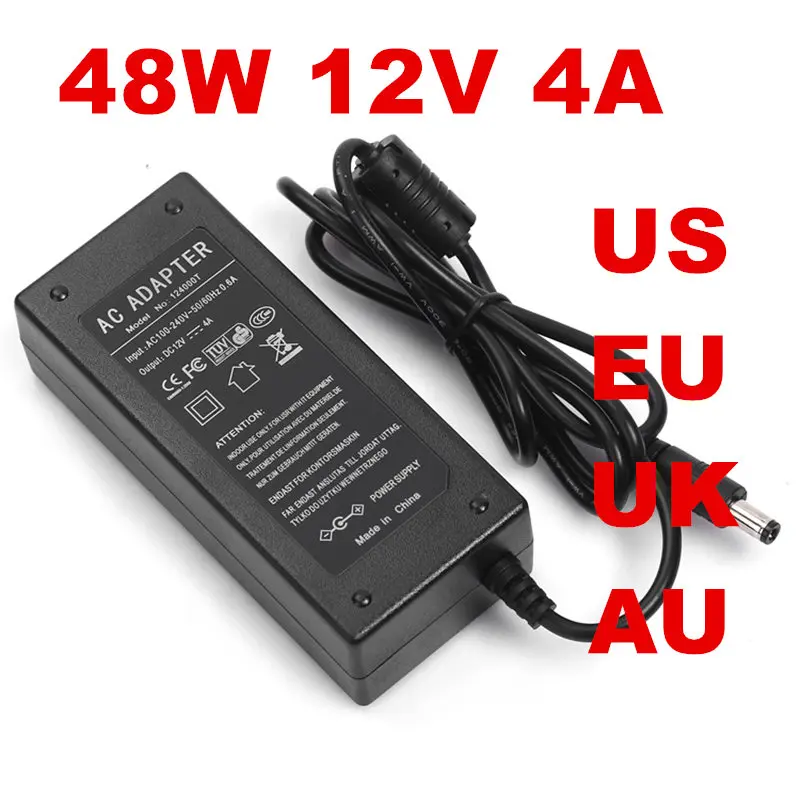 48W 4A 12V адаптер питания 12v4a 4000mA переменного тока 100 240V К D Светодиодный светильник