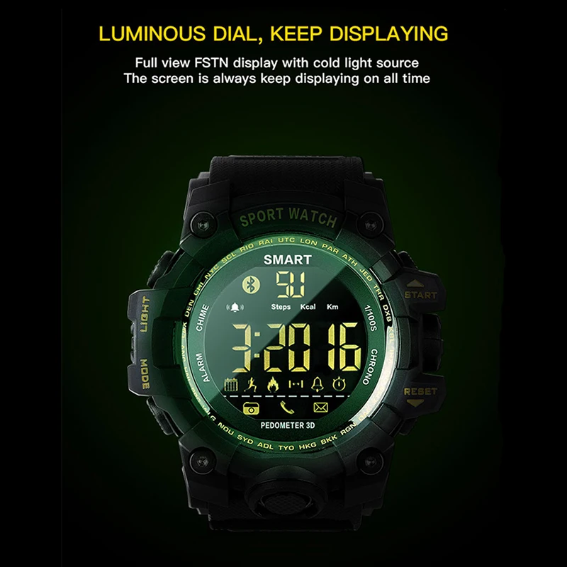 الرجال المرأة الرياضية اللياقة البدنية أسورة ساعة ذكية للماء إنذار طويلة الاستعداد العسكرية Smartwatch مقياس مسافة السير بالبلوتوث ساعة معصم الرجال المرأة الرياضية اللياقة البدنية أسورة ساعة ذكية للماء إنذار طويلة الاستعداد العسكرية Smartwatch مقياس مسافة السير بالبلوتوث ساعة معصم