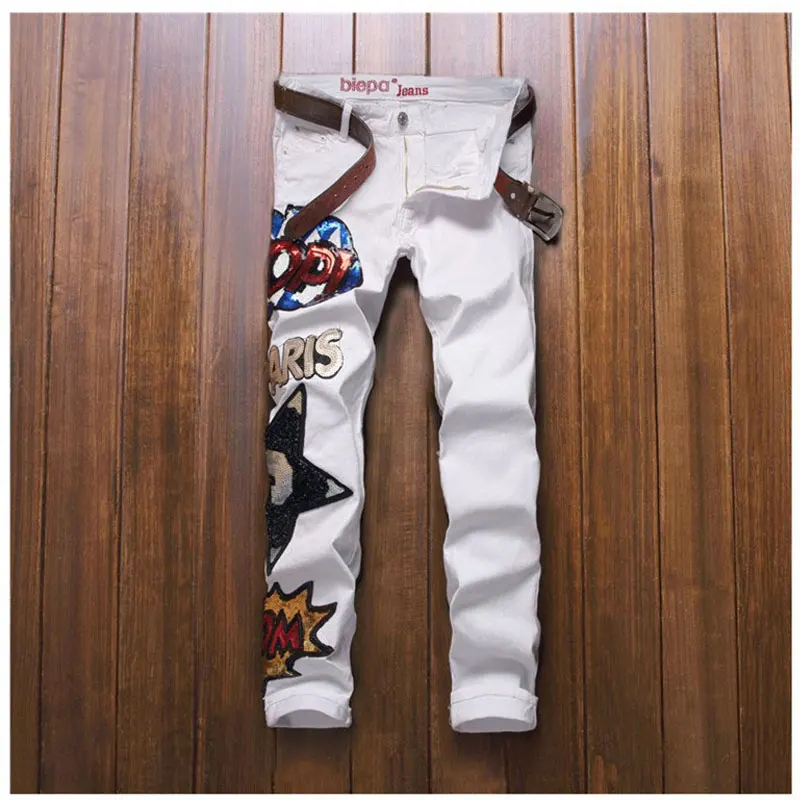 white bling jeans