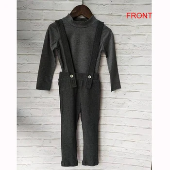

HITOMAGIC 2019 New Hot Children Kids clothes For Baby Girls Overall Sets Full Sleeve Ribbed Cotton Soft Boys Cloth With Strap