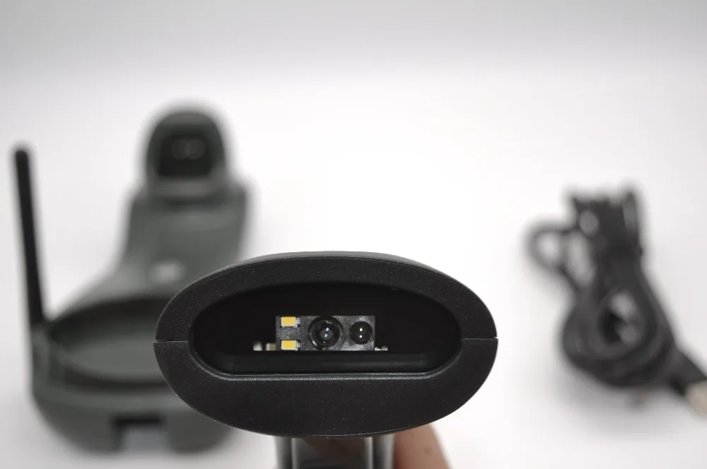 Scanner de Código de Barras de Longa Distância sem Fio Scanner de Código de Barras Leitor com Estação de Carregamento Cmos Handheld Ip52 433 Mhz 2d 6 código de Barras de Longa distância Sem