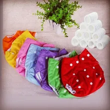 Многоразовые подгузники для детей от 0 до 3 лет, 7 цветов, Регулируемые моющиеся дышащие тканевые подгузники, шорты для тренировок