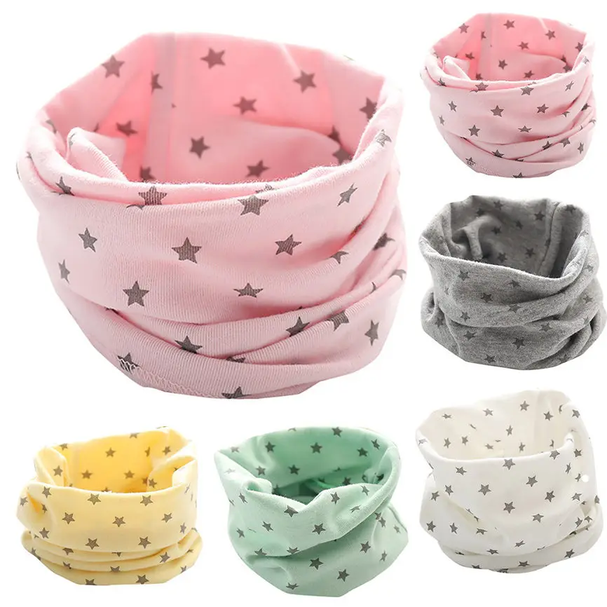 

2018 Cartoon Scarf Autumn Winter Cotton Boys Girls Baby Cute Scarf Cotton O Ring Neck Scarves 40*22cm