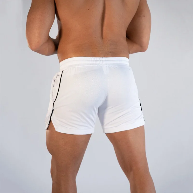 Мужские спортивные шорты Muscleguys для фитнеса, сетчатые быстросохнущие дышащие спортивные шорты, мужские шорты для фитнеса, шорты для бега, пляжные спортивные шорты