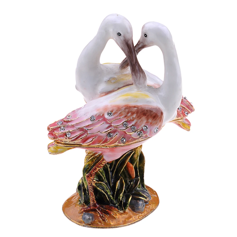 Боксер heron bird Bejeweled эмаль безделушка коробка металлический свадебный подарок