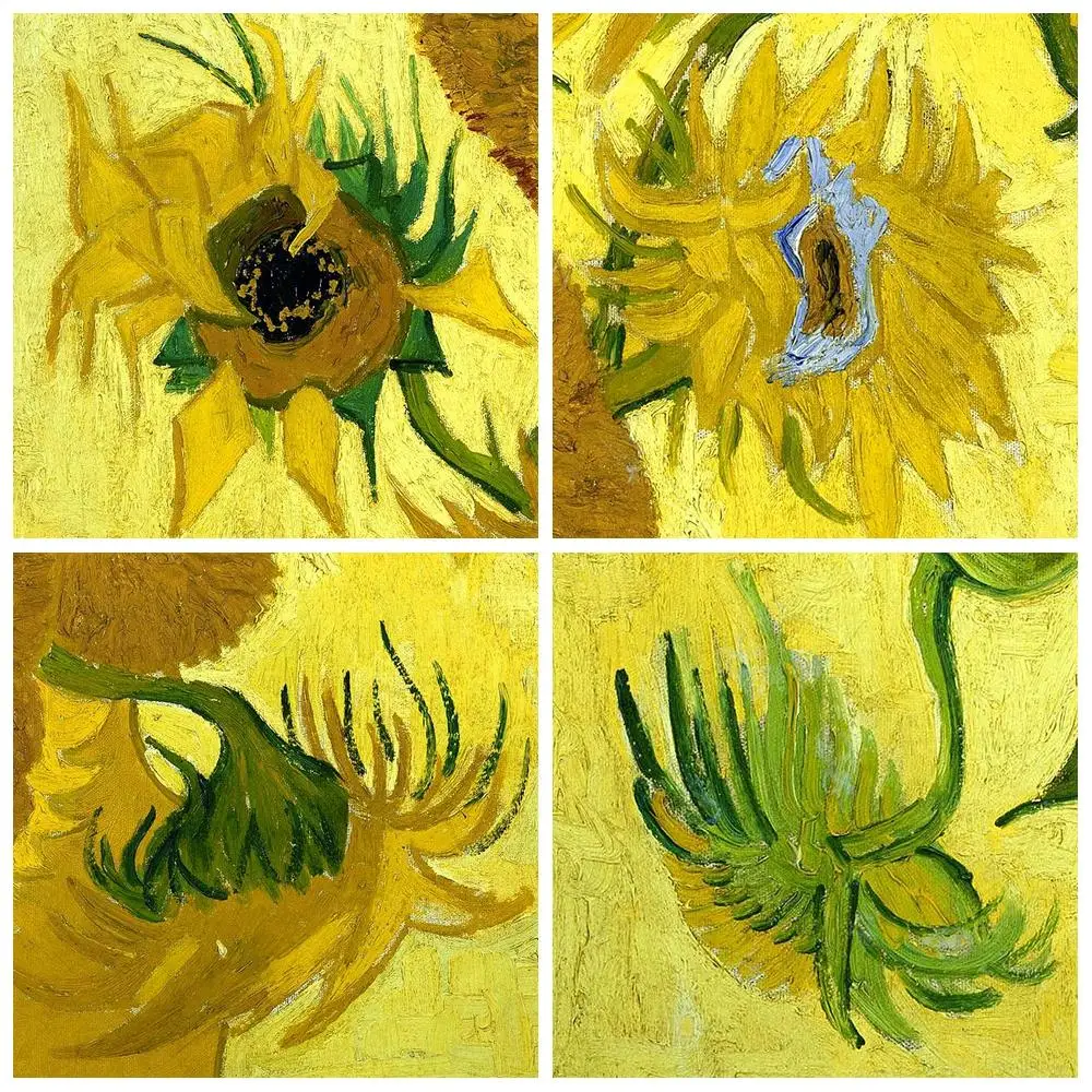 Vincent Van Gogh Affiche De Tournesol Jaune Celebre Vase Floral Original Toile De Peintures A L Huile Cadeaux Artistiques Pour Mur Fin De Maison Aliexpress