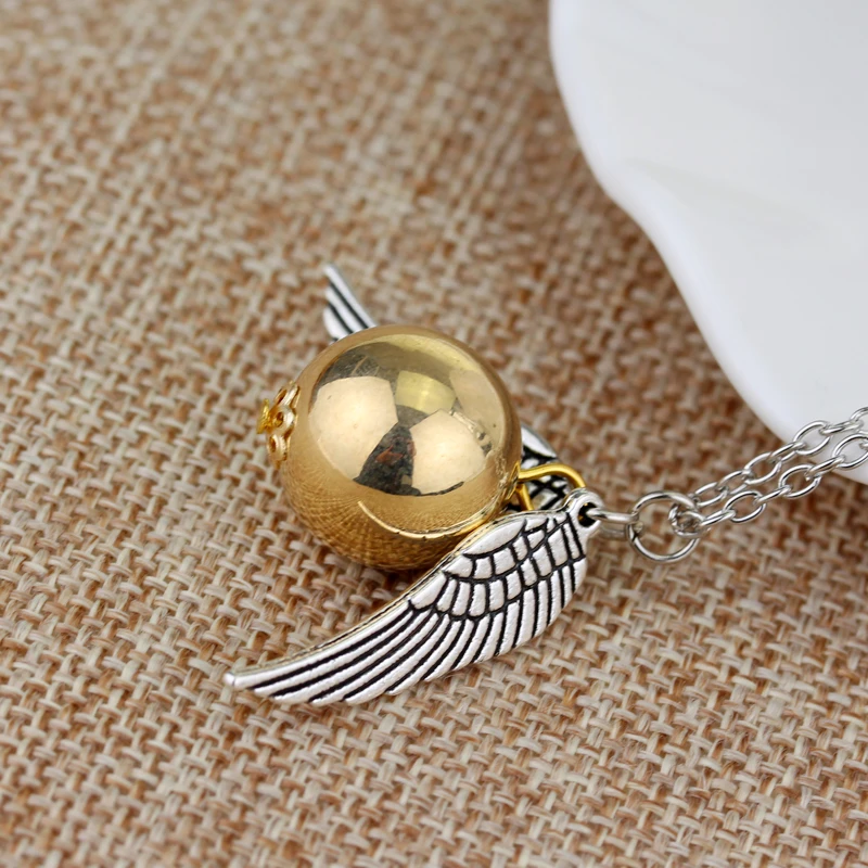 Высокое качество винтажное ожерелье Поттер Квиддич Золотой снитч летающий шар крылья кулон ожерелье