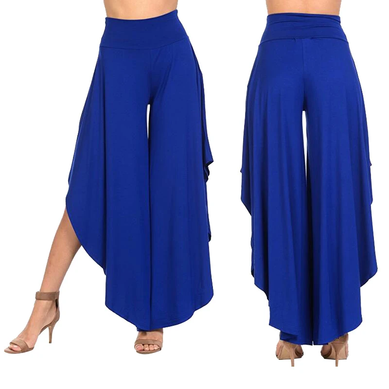 www.Nuroco.com - Irregular Ruffles Wide Leg Pants Trousers (US 2-14)