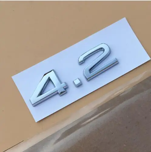 A3 A4L A5 A6L A7 A8 Q3 Q5 Q7 1,8 т 2,0 2,4 3,0 Т 3,2 3,6 4,2 для Audi все багажника выгрузки Ёмкость Эмблема для автостайлинга Стикеры - Название цвета: 4.2