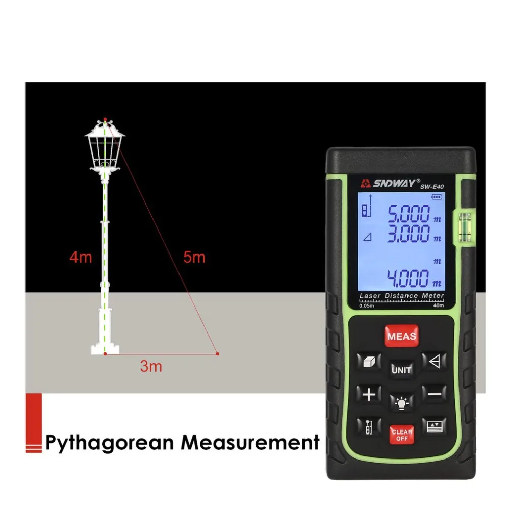 Лазер sndway дальномер 40 м 50 м 60 м 70 м 80 м 100 м 120 м 150 м дальномер trena лазерный дальномер сборка измерительное устройство линейка