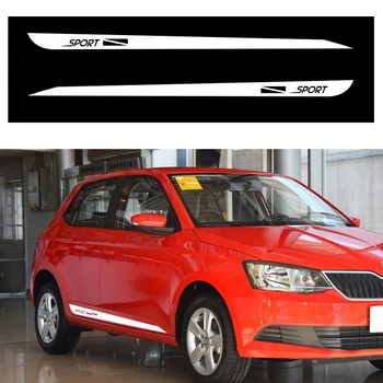 

For Skoda Fabia Combi Monte Car Side Stripes Side Skirts Graphics Decals Racing Sport Car Stickers Vinyl 1pair 2pcs L+R
