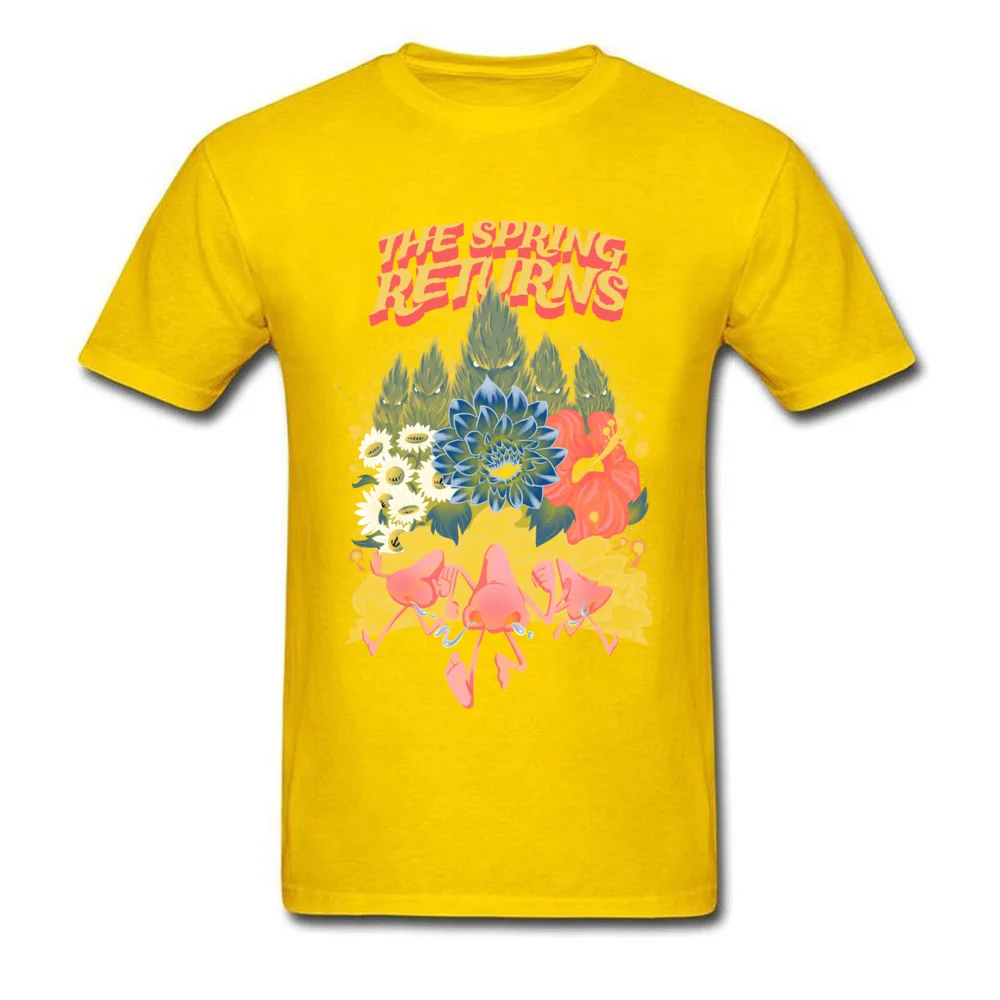 The Spring Returns T Shirt Crazy Short Sleeve Brand New Round Neck All Cotton Tops Shirt 3D Printed Tops T Shirt for Men Summer The Spring Returns yellow
