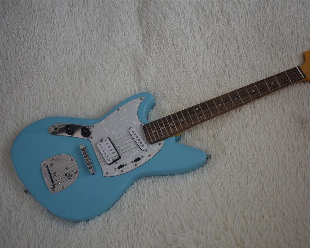 

Factory custom left-hand sky blue electric guitar with point Frets inlay, white pearl guard, S H pickup, customizable