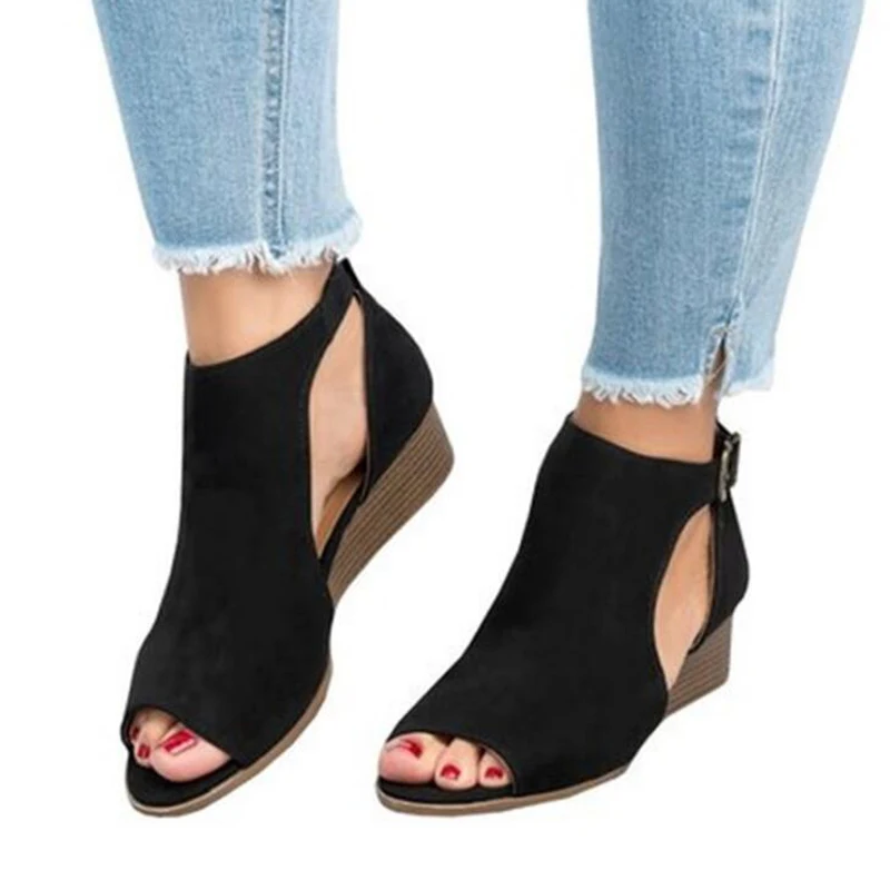 

Women sandals 2018 new buckle decor women wedges sandals women summer shoes sandals chaussure femme plus size 43