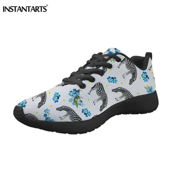 

INSTANTARTS Running Shoes for Women Men Zebra/Flower Prints Tennis Athletic Sport Sneakers Air Mesh Breathable Comfortable Shoes