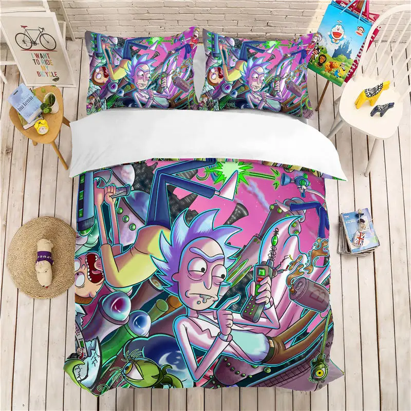 

Musolei Rick and Morty 3D Bedding Set Queen Size Duvet Cover set comforter cover set bedclothes Home room Textiles