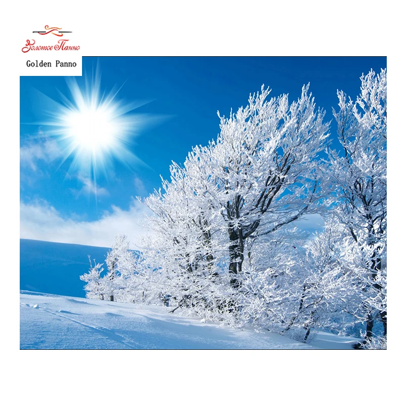 

Golden Panno,Needlework,DIY DMC Cross stitch,Sets For Embroidery kit 14ct unprinted snow tree cross-Stitching,christmas 0125