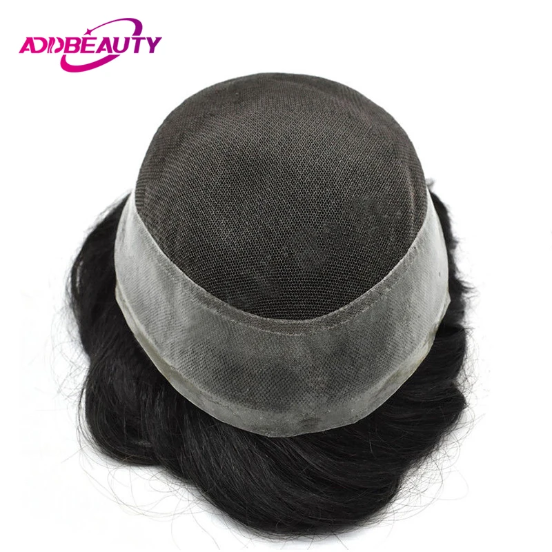 

AddBeauty 100% Natural Remy Hair Swiss Lace and PU Men Toupee Hair Replacement Systems Pure Handmade Toupee Australia