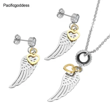 Древняя Луна Форма Серебряные серьги с черным камнем ожерелье, подвеска, цепочка костюмы из нержавеющей стали ювелирные изделия для дня рождения свадьбы женщин