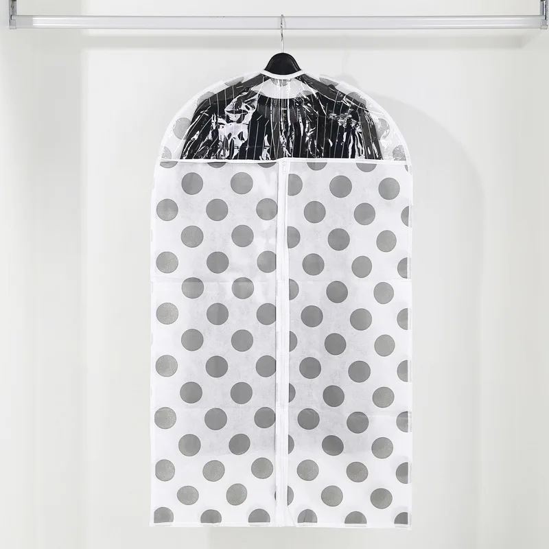 4Pcsset Thick Transparent Clothes Dust Cover Clothing Suit Garment Hanging Pocket Can Wash Storage Bag Organizer For Jack Coat (9)