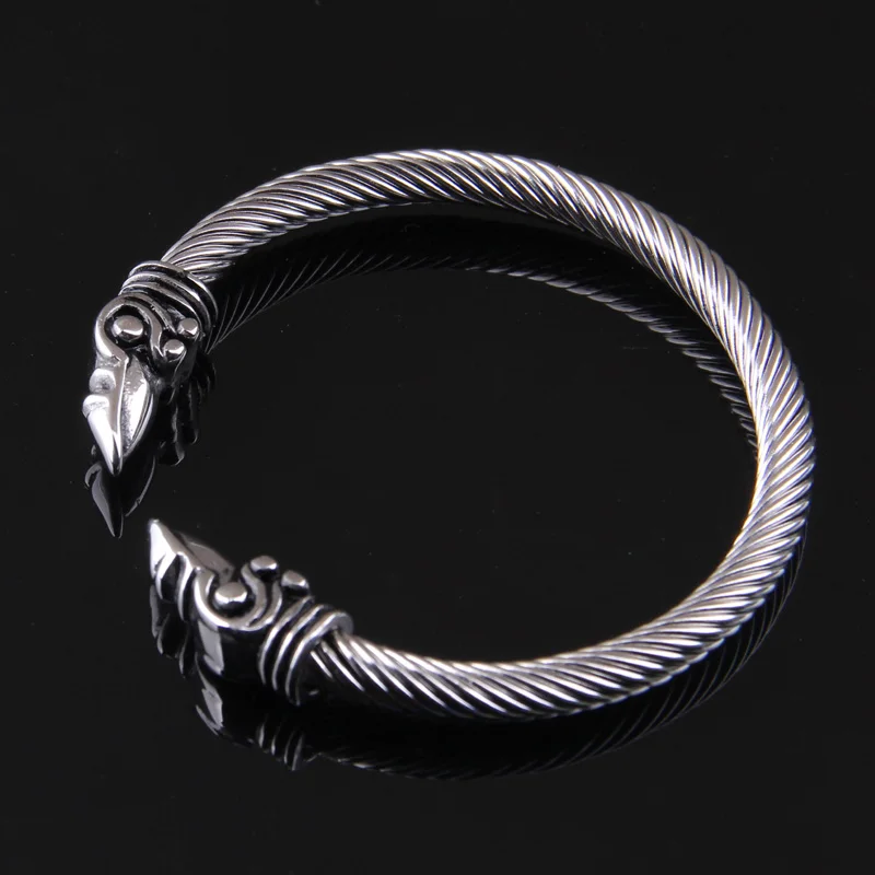 Bangle Bracelet Stainless Steel Bracelet Raven Bracelet Viking Bracelet Men Wristband Cuff Bracelets For Women
