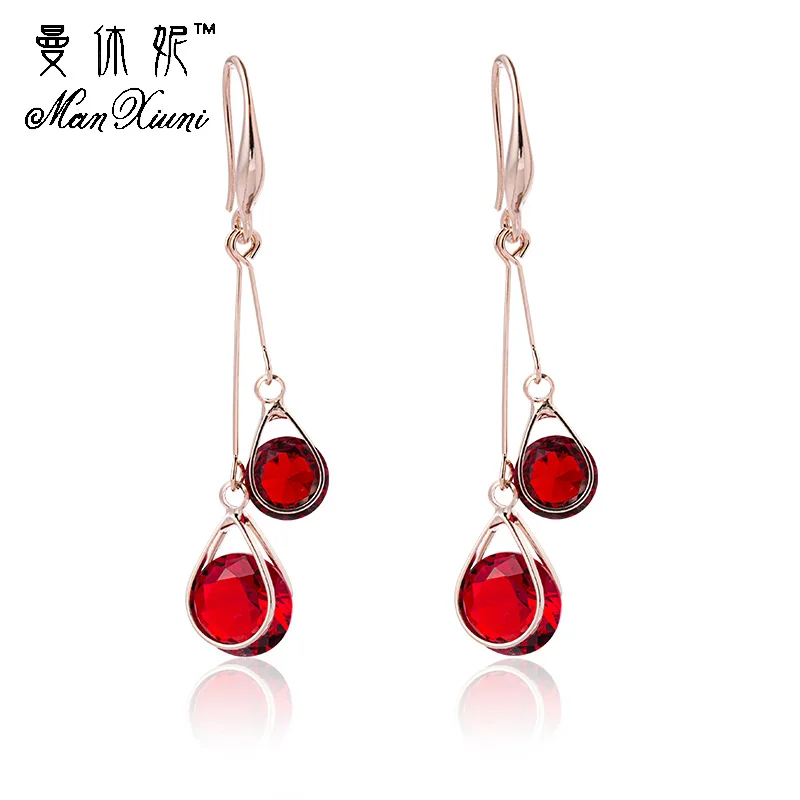 

Manxiuni Trinket Water Drop Earrings For Women Long Short Tassel Earring dangling chain Silver Color earrings Jewelry pendientes
