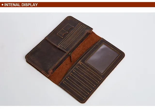 JOYIR Men Genuine Leather Wallet Men Coin Purse Vintage Long