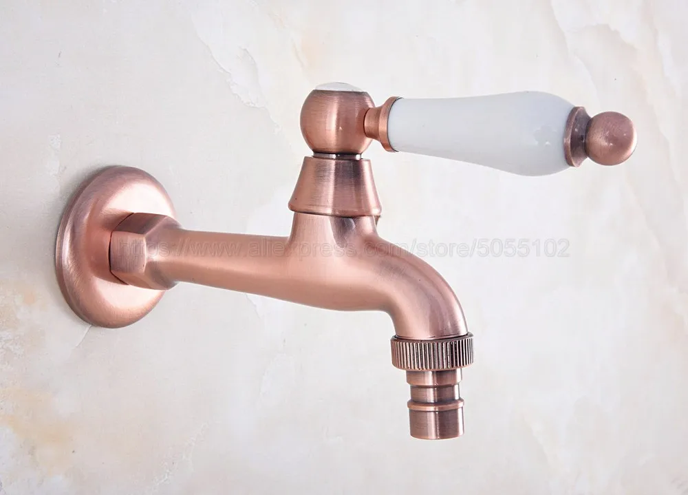 Antique Red Copper Washing Machine Faucet Outdoor Faucet Garden Bibcock Tap Bathroom Washing Machine Water faucet zav326