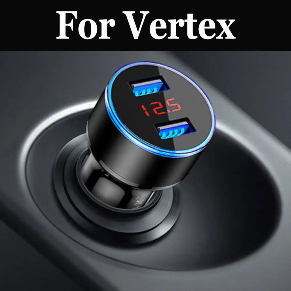Металлическое зарядное устройство для автомобиля с дисплеем Vertex Impress More Nero Open Pear