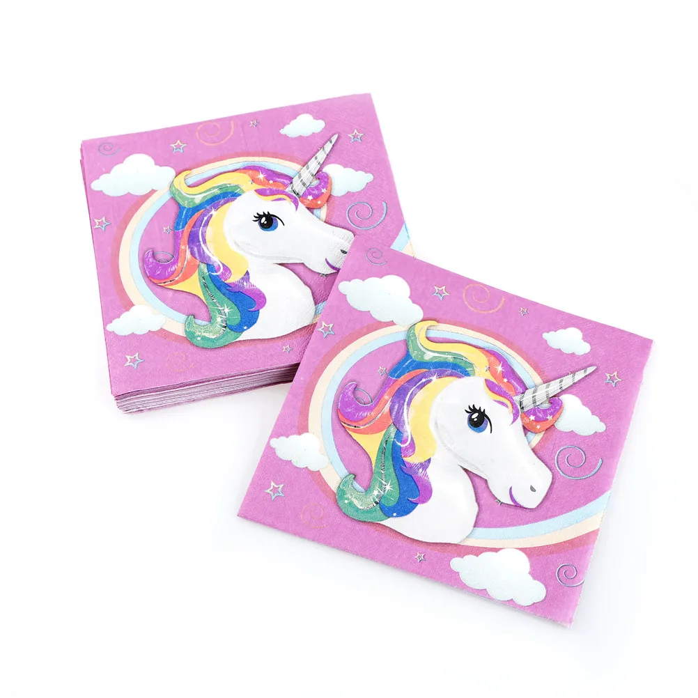 20pcs Unicorn Napkins Unicorn Paper Napkins Baby Shower Unicorn Theme