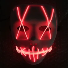 1 шт. Ужасы маски Хэллоуин Косплэй светодио дный костюм пугающая маска для Хэллоуина Wire свет вечерние реквизит для фестиваля вечеринок