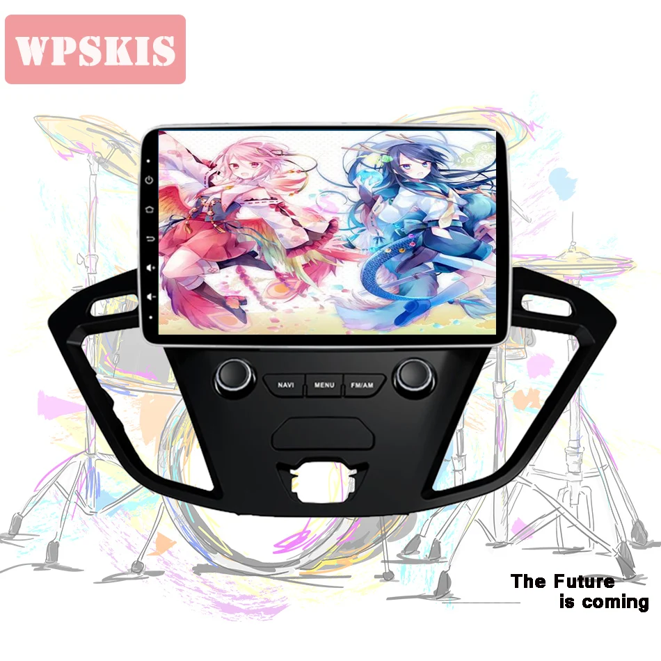 Perfect 1024*600 HD IPS in dash android 9.0 car radio dvd player For Ford Custom Transit 2013-2018 CarPlay usb dvr rds steer wheel tv bt 1