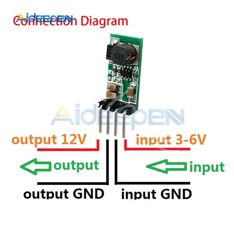 DC 3,3 V 3,7 V 5V 6V 1A/1.2A to 12V повышающий источник питания повышающий преобразователь напряжения