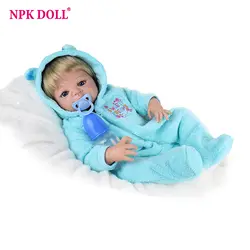 NPKDOLL 22 дюймов возрождается кукла Bebe Reborn полное тело силикон американский мальчик куклы детские игрушки подарок