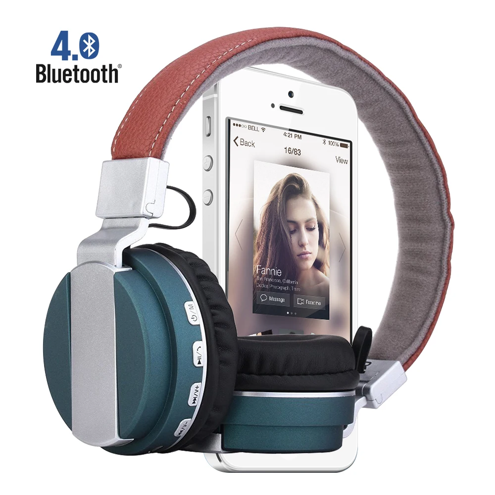 BT 008 Bluetooth Headphones Bluetooth Headset With Leather Stent HD Mic Strong Stereo Bass Wireless Wired