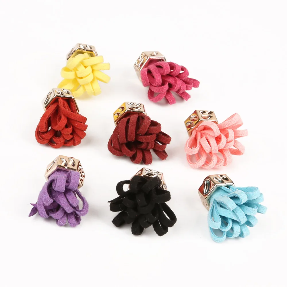 New 20pcs 25mm Suede Leather Tassel Charms for Earring Keychain Cellphone Straps 