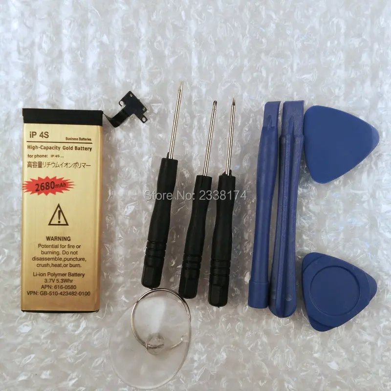 

1pcs 100% High Quality Battery For iPhone 4S Mobile phone with tools + Tracking Code