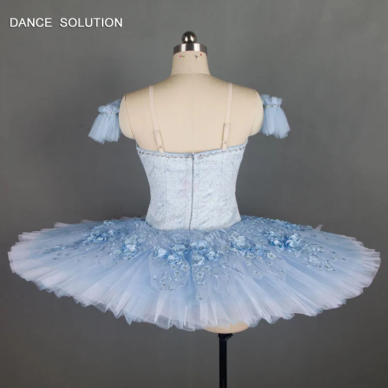 Бледно-голубой Подгонянный для профессиональных занятий балетом, танцами пачка Сценический костюм блинная балерина в юбке-пачке платье B18037