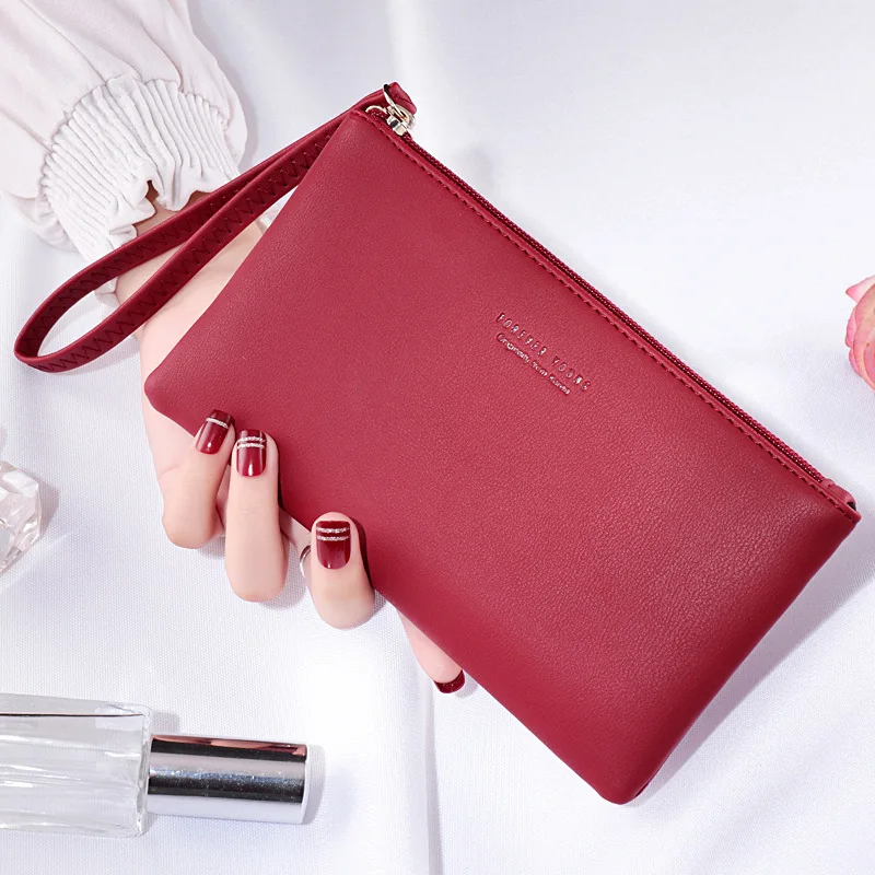 MONNET CAUTHY New Arrivals Women's Wallets Concise Leisure Fashion Cell Phone Pocket Solid Color Navy Blue Black Red Long Wallet MONNET CAUTHY New Arrivals Women's Wallets Concise Leisure Fashion Cell Phone Pocket Solid Color Navy Blue Black Red Long Wallet
