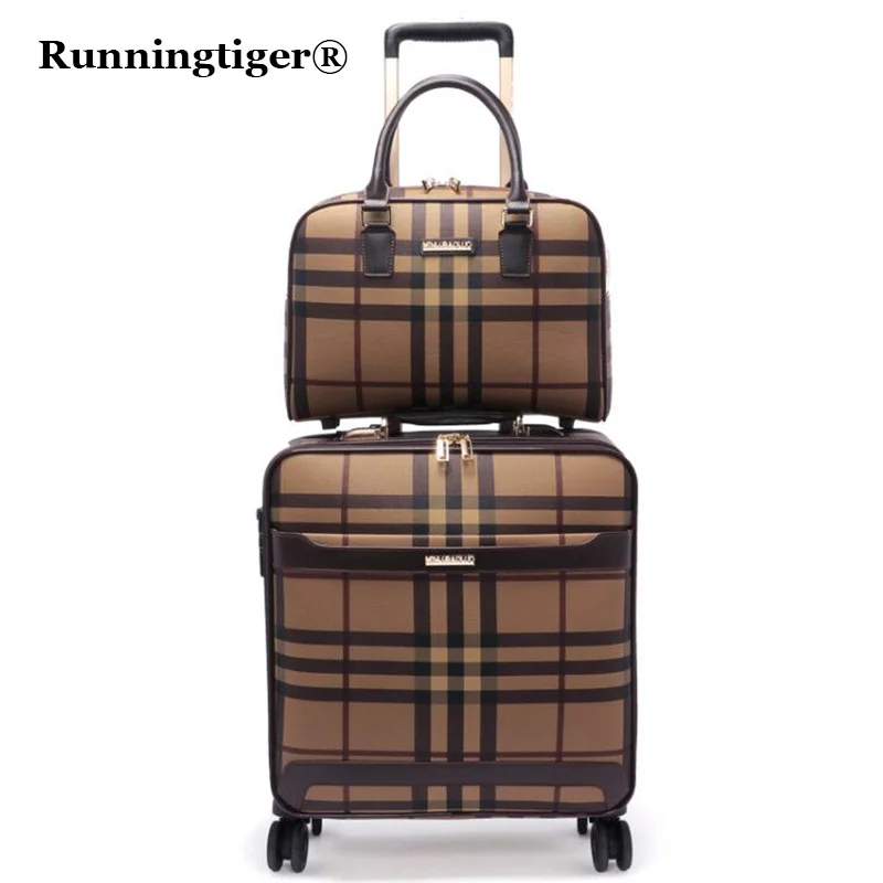 

Luxury Suitcase Set WomenTravel Luggage bag Waterproof PVC leather Box 16/20/24inch Man Business Rolling Trolley case travel bag