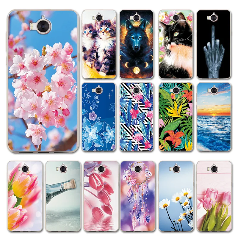 

For Huawei Y3 Y5 Y6 2017 5.0'' Case Cover Small daisy Love Heart For Huawei Y 5 Y 6 2017 Case Silicone Back Phone Bags Bumper