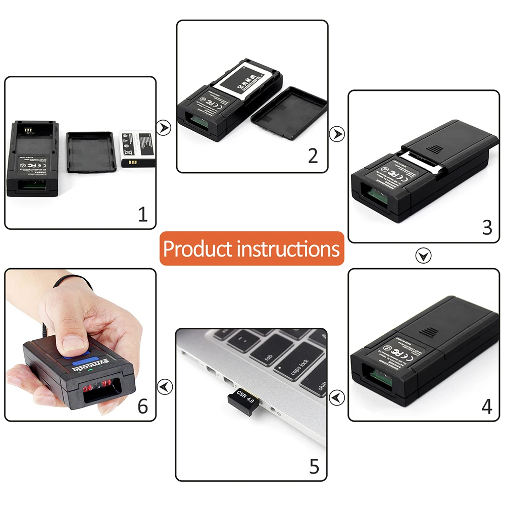 Symcode 1D Bluetooth сканер штрих-кода USB 1D CCD беспроводной сканер штрихкодов с Bluetooth беспроводной передачи расстояние 100 метров