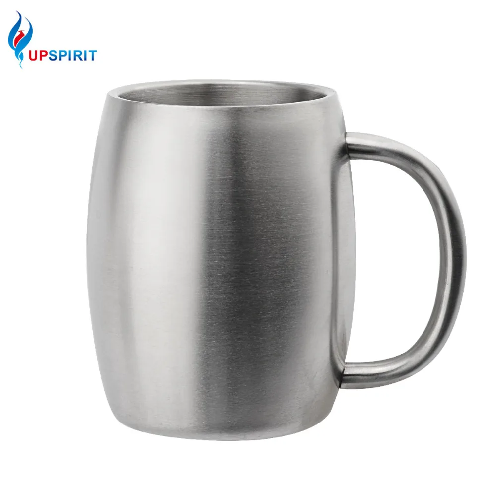 

Upspirit Big Tummy Mug 400ML Stainless Steel Beer Tea Coffee Cup Double Layers Classic Home Office Outdoor Portable Drinkware