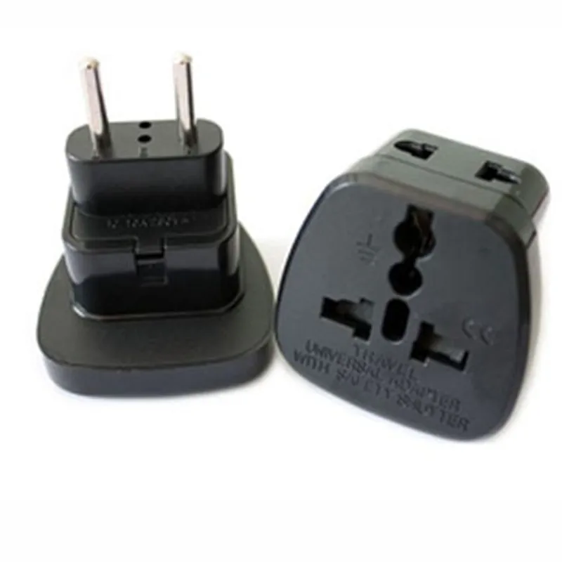 1PC Black euro converter plug european Europe EU Plug Power Adapter