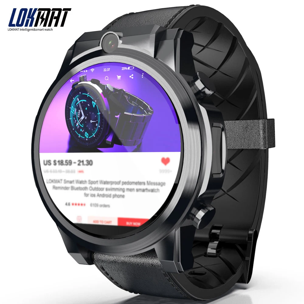 Lokmat X360 4G LTE Smartwatch 3GB32GB MT6739 Android 7,1 Bluetooth gps 1," сенсорный экран 5.0MP Видеозвонок 620 мАч умные часы для мужчин