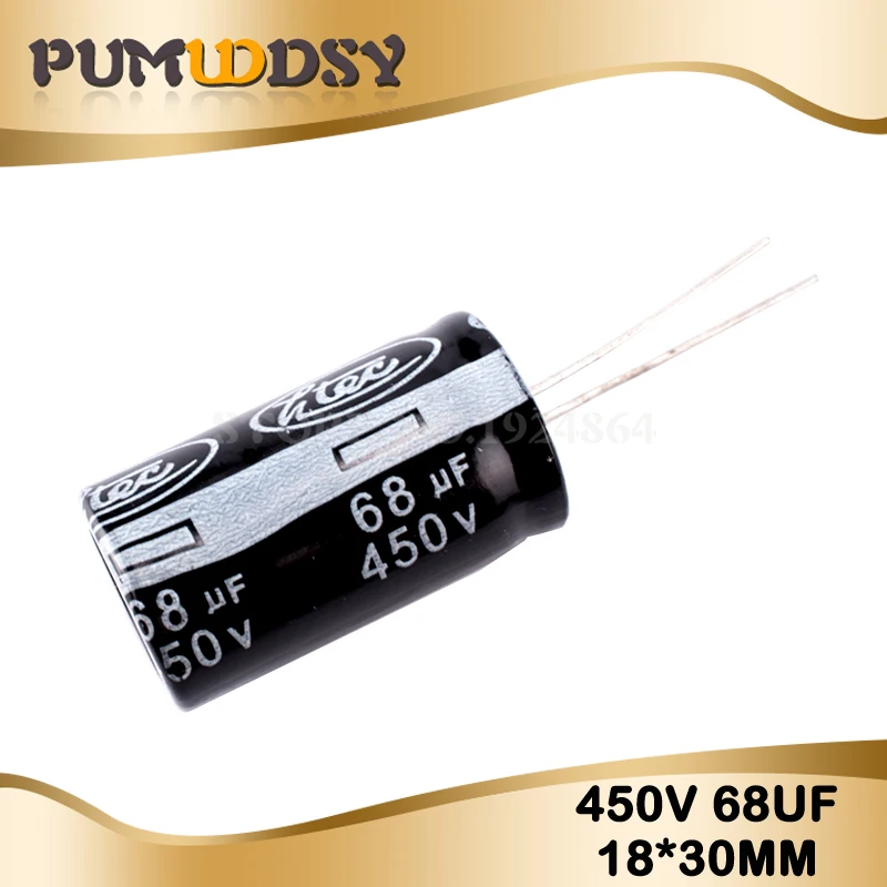 

5PCS Higt quality 450V68UF 18*25mm 68UF 450V 18*25 lectrolytic capacitor