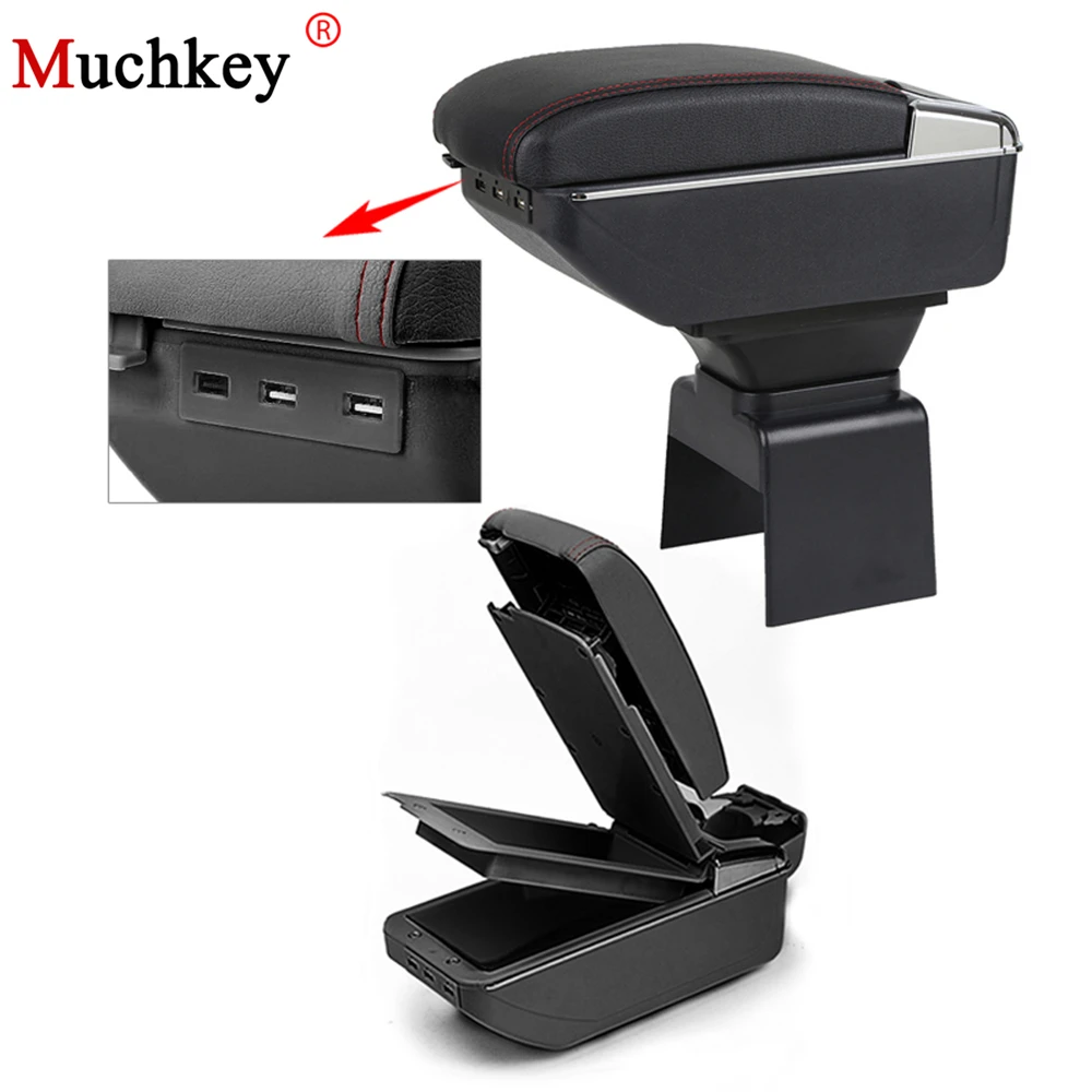 

For Citroen Elysee 307 2004 To 2013 Armrest Box With Usb Car Center Storage Box With Cup Holder Ashtray Arm Rest Rotatable
