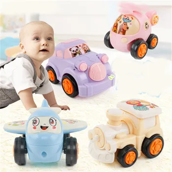 

4Pcs/set Kawaii Baby Inertia Vehicles Push And Go Toddlers Mini Friction Plastic Powered Car Toys Children Kids Boys And Girls